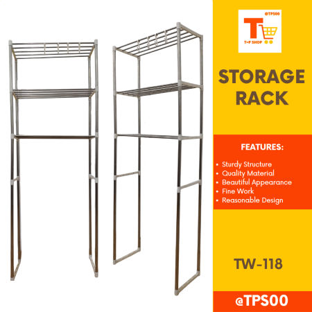 STAINLESS 3-Tier Bathroom Storage Shelf Rack TW-118