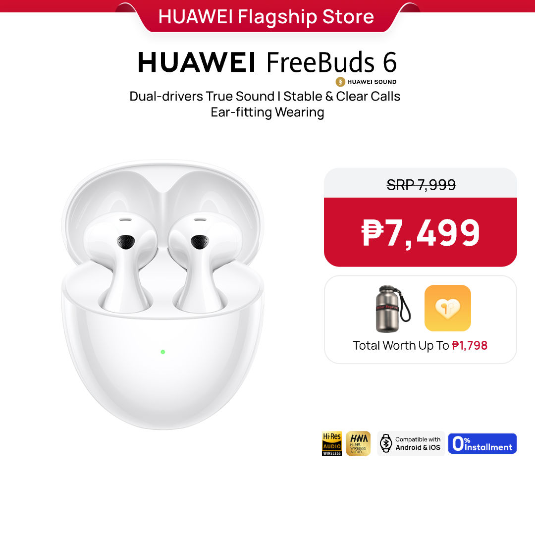 HUAWEI FreeBuds 6 Wireless Earphone / Dual-driver True Sound / Stable & Clear Calls / Ear-fitting Wearing - Image 2