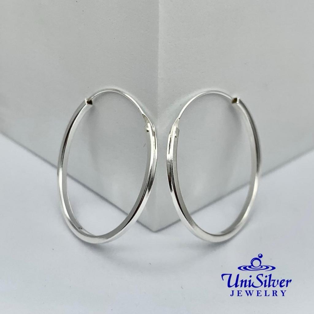 925 Silver Sterling Silver Hoop Earrings Unisilver 925 Sterling