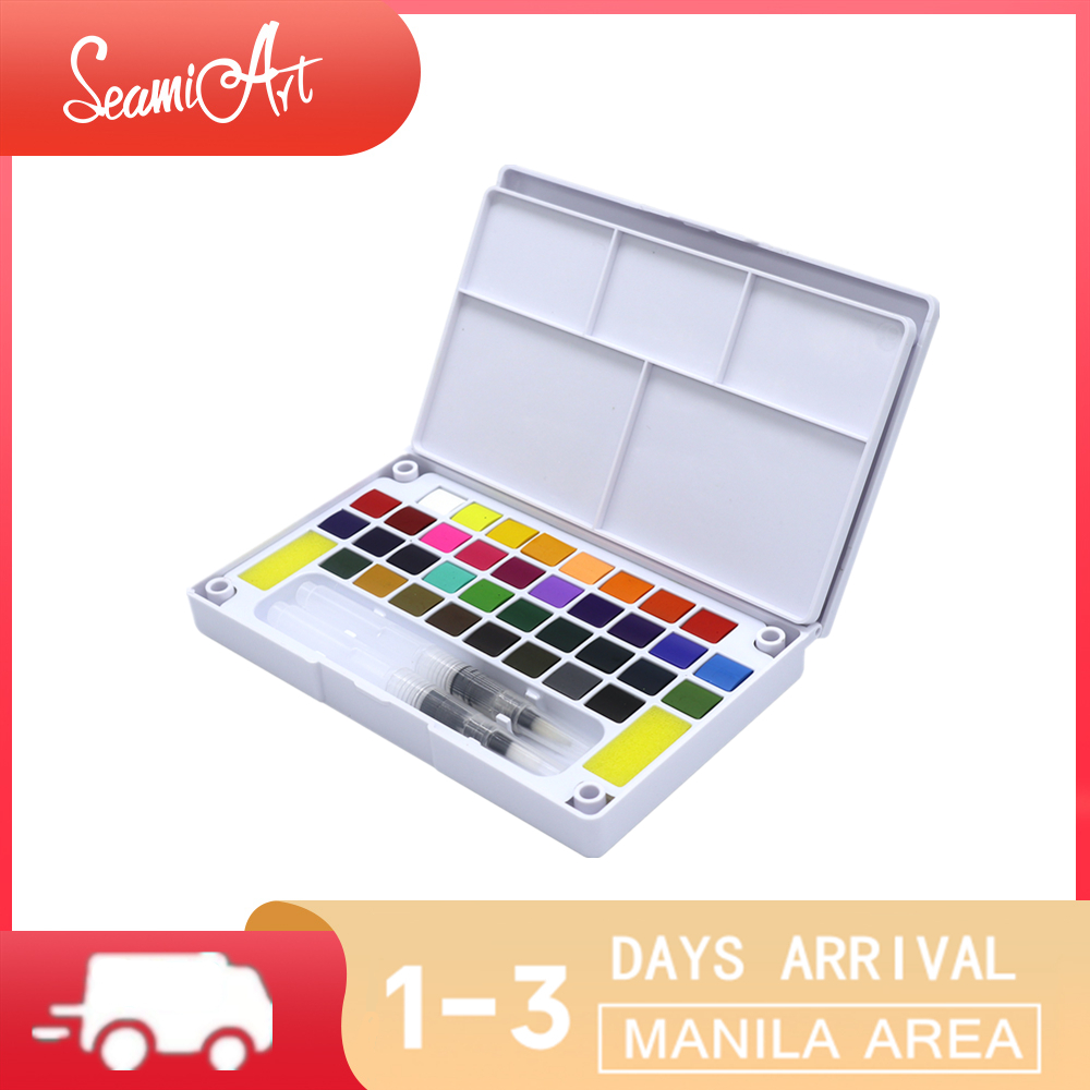 Empty Watercolor Palette with Lid Wooden Acrylic Paint Box with
