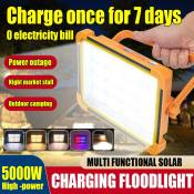 5000W Solar LED Floodlight & Flashlight - Waterproof & USB Charge