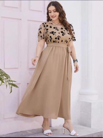 Elegant Lace Patchwork Maxi Dress for Women (Plus Size)