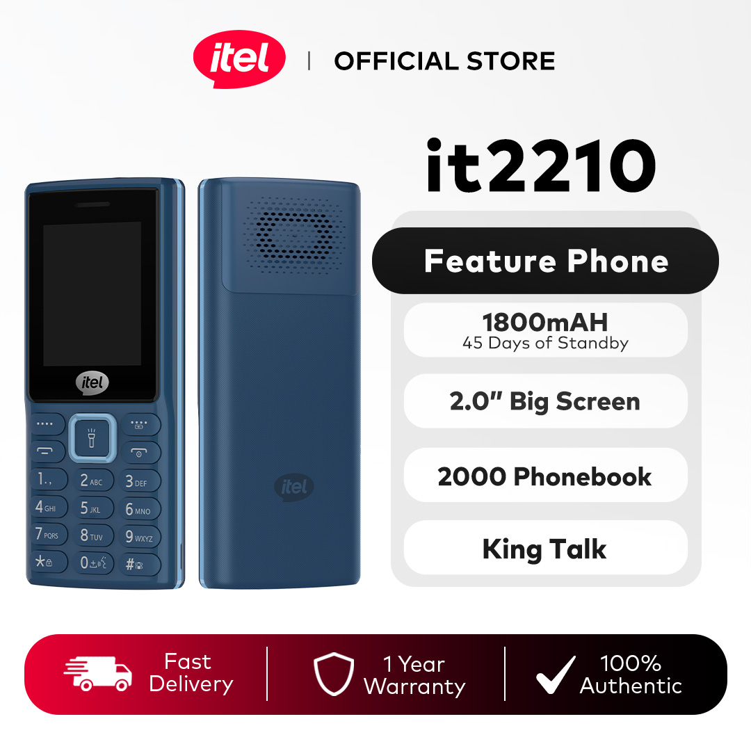 itel 2210 Keypad Cellphone / Dual Sim / 1800mAh Battery / Wireless Fm