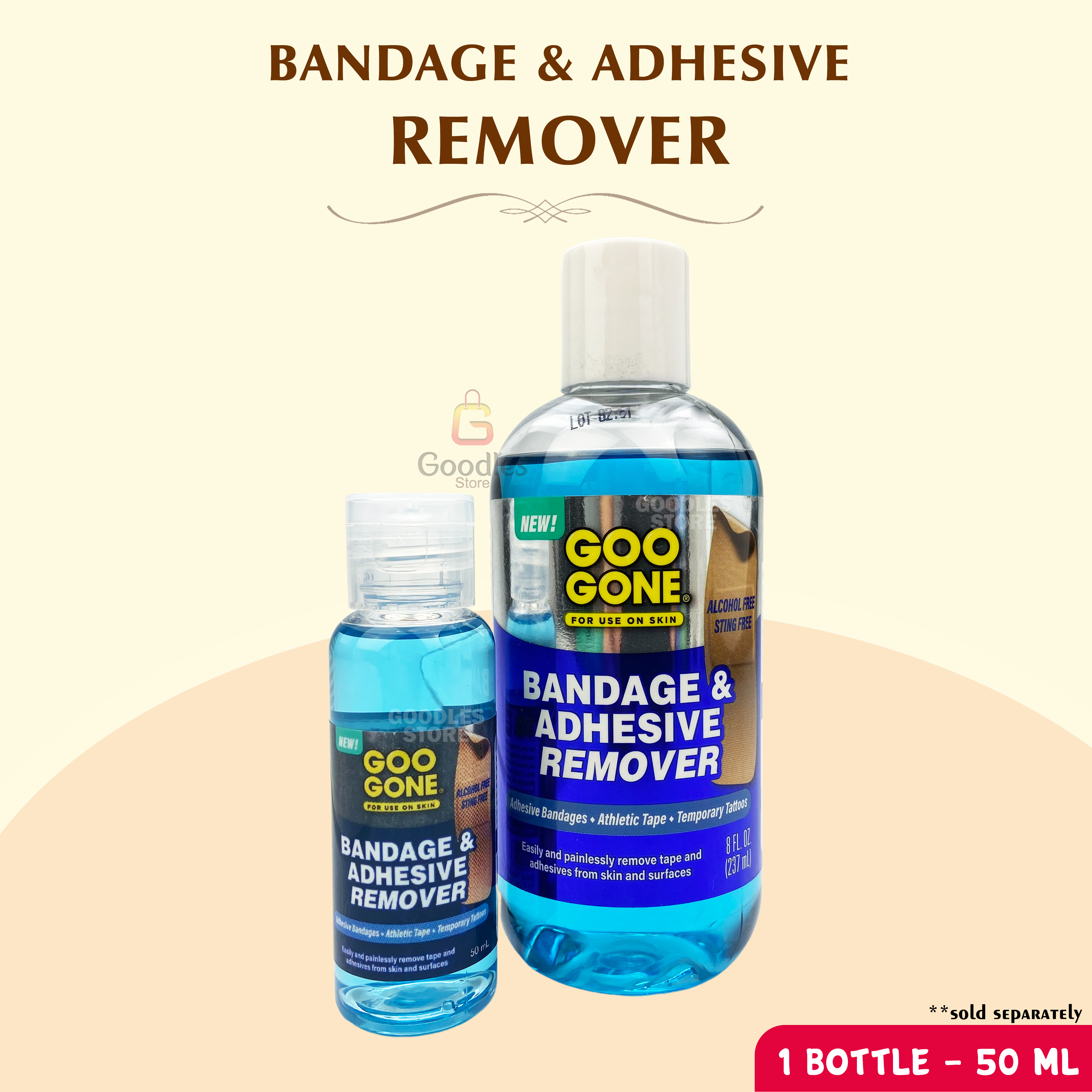 Goo Gone Bandage Adhesive Remover For Skin - 8 Ounce - Safe Method to Remove