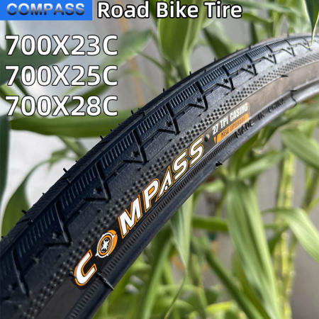 COMPASS Ultralight Road Bike Tire 700X23C - Non-slip & Foldable