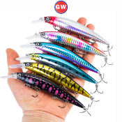 Sinking Minnow Lure with 3D Eyes, 6 Colors