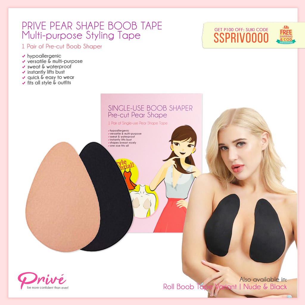 PRIVE Precut Boob Shaper Boob Tapes Pear Shape Boob Lift Breast Shaper Boob  Shaper