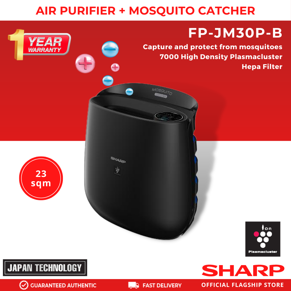 Sharp FP-JM30P-B Air Plasmacluster Air Purifier with Mosquito Catcher