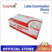 Surgitech Powder Free Examination Latex Gloves Box of 100 Medium