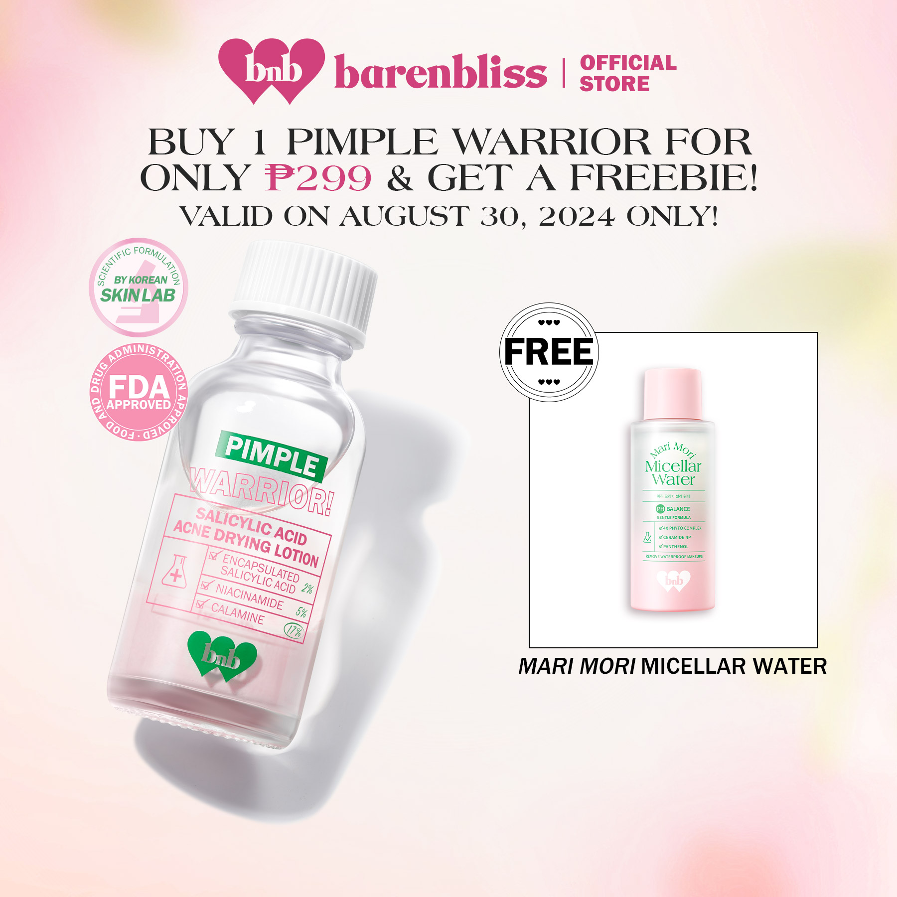 Discount on Barenbliss  shoes - SKU: [8.30] [FREE M.WATER] barenbliss BNB Pimple Warrior! Salicylic Acid Acne Drying Lotion - With Salicy