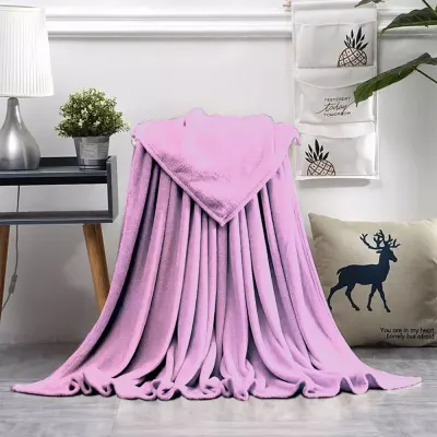 Lucky Homedeals Super Soft Warm Coral Fleece Flannel Blankets Bedspread Plain Blanket 180*200cm (4)