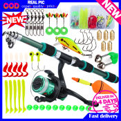 Telescopic Fishing Rod Set with Spinning Reel and Accessories