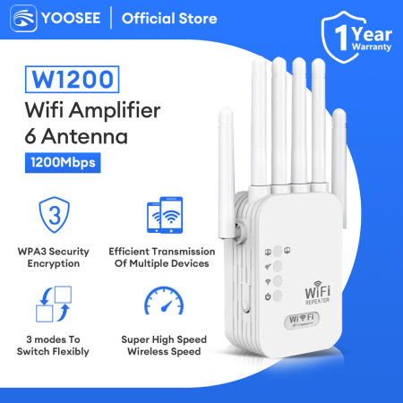 V380 Pro 6 antenna Wireless WiFi Repeater 300Mbps/2.4GHz/5GHz WiFi Signal Booster Ultra-Fast transmission Wireless Extender for Home Office Enhance Network Coverage Supports Wps Quick Setup