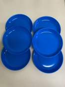 Colorful Round Plastic Dinner Plates, 6pcs Set by local queen