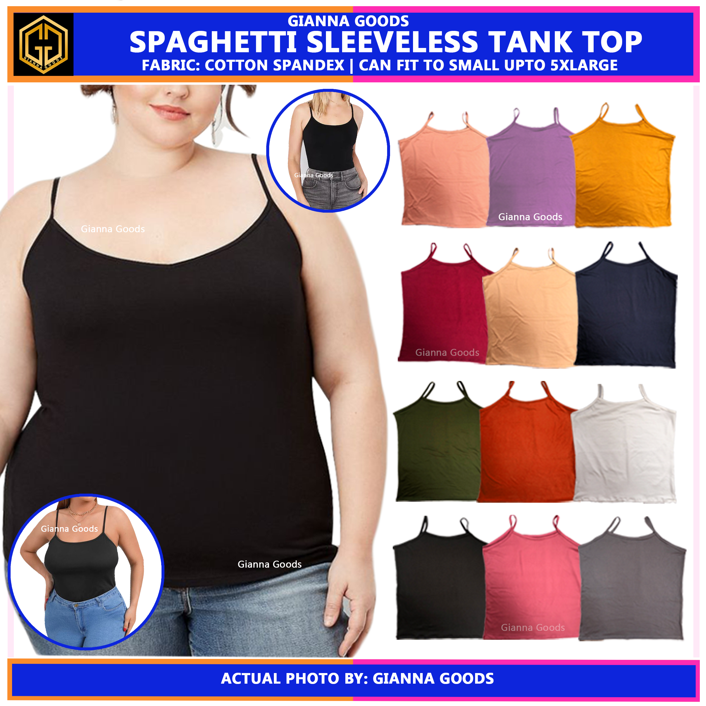 Plus Size Criss Cross Spaghetti Strap Sando Tank Top L - 2XL
