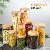 Bamboo Lid Glass Canister for Candy and Food Storage