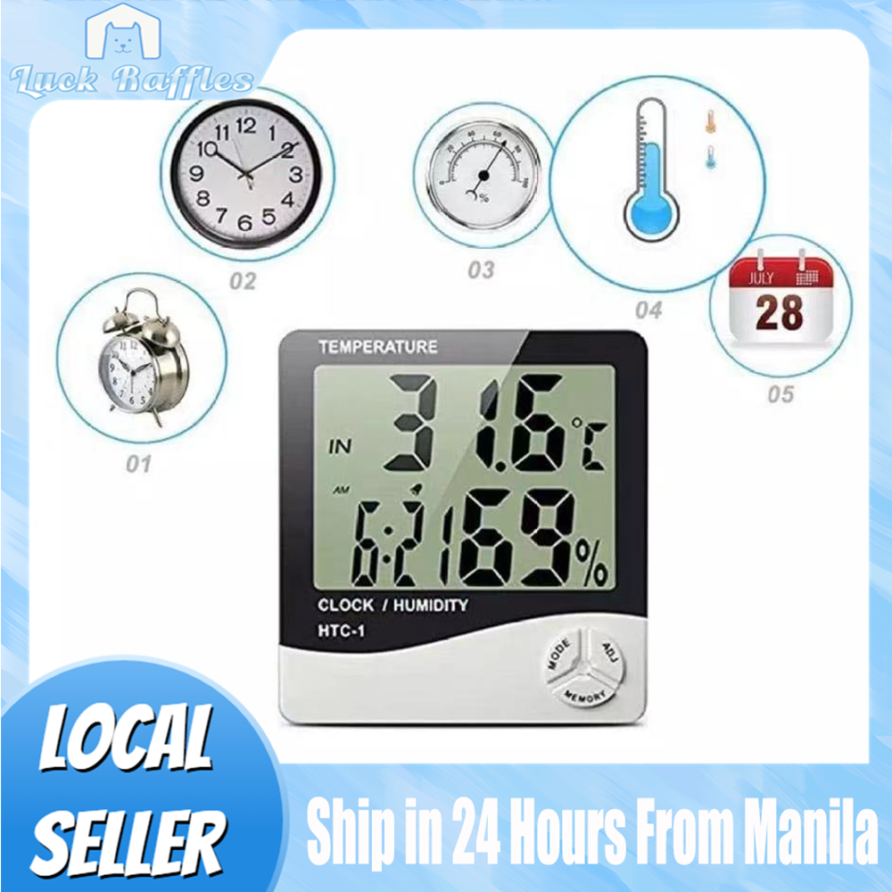 Lash Grafting LCD Digital Thermometer Hygrometer Temperature Humidity  Tester Weather Station Clock