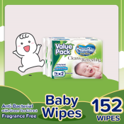 Mamypoko Baby Wipes Fragrance Free - 76 pulls x 2 packs