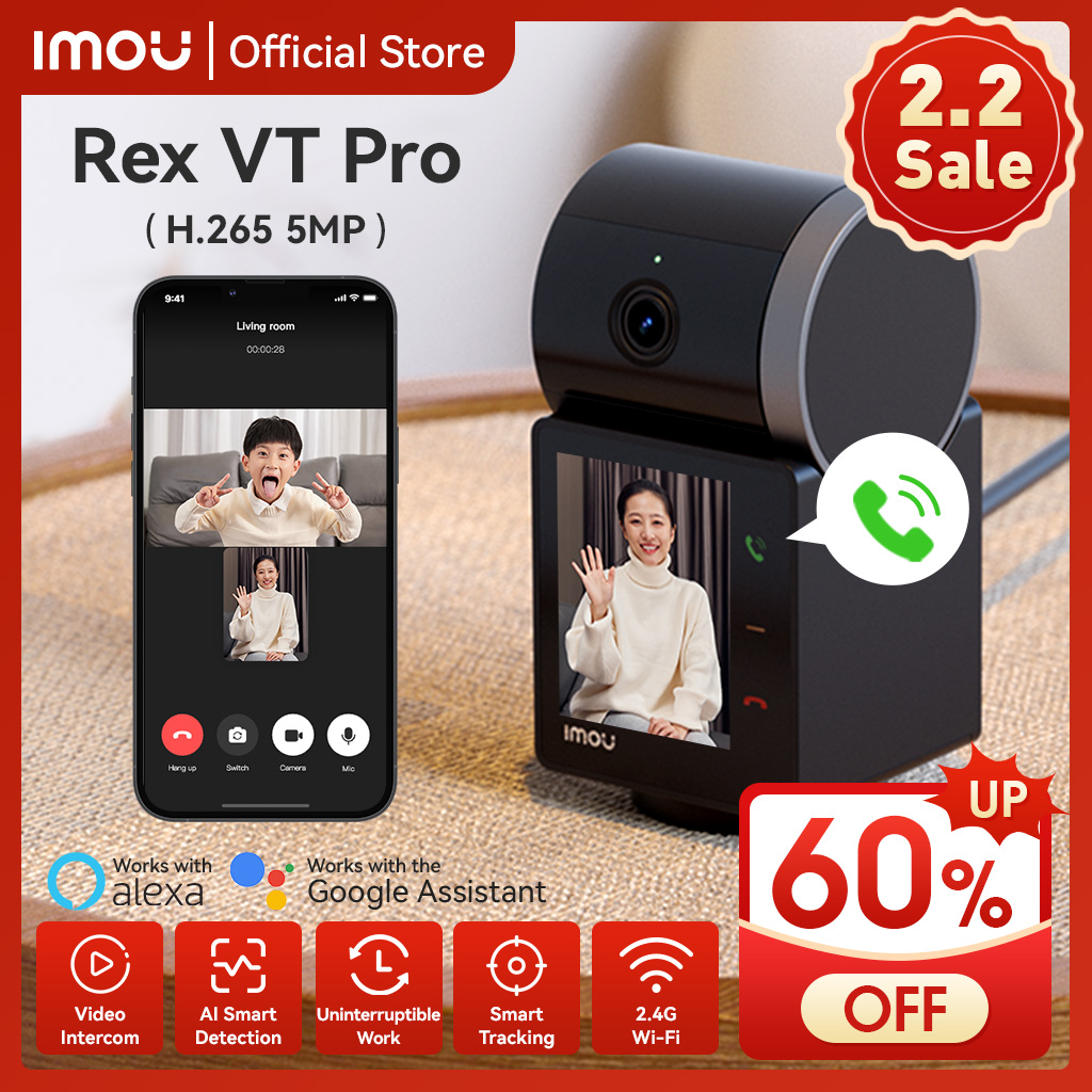 IMOU Rex VT Pro Indoor Camera with 3K live monitoring Security CCTV Connect to Cellphone Rechargeable Battery video call Presyo 2,699 Piso*Libreng Shipping