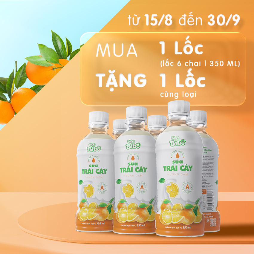 Bibabibo sữa Cam, sữa hoa quả, sữa trái cây, sữa thực vật, tốt cho da