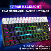 FIREWOLF Mechanical Gaming Keyboard - Bluetooth/Wired, 61keys, RGB Backlight