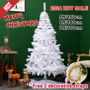 7ft White Christmas Tree Set - Slim 2024 Holiday Decor