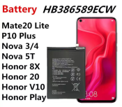 HB386589ECW Battery For Huawei Nova 3 Nova 4 Nova 5T P10 Plus Honor 8X Mate 20 Lite Honor V10 Play battery