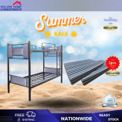 William Double Deck Metal Bed Frame with 2 Free Mattresses