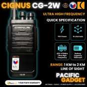 Cignus CG-2W portable two way radio UHF 400 to 470 Mhz