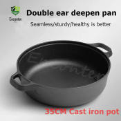 35CM Cast Iron Paella Pan - Universal Household Cookware