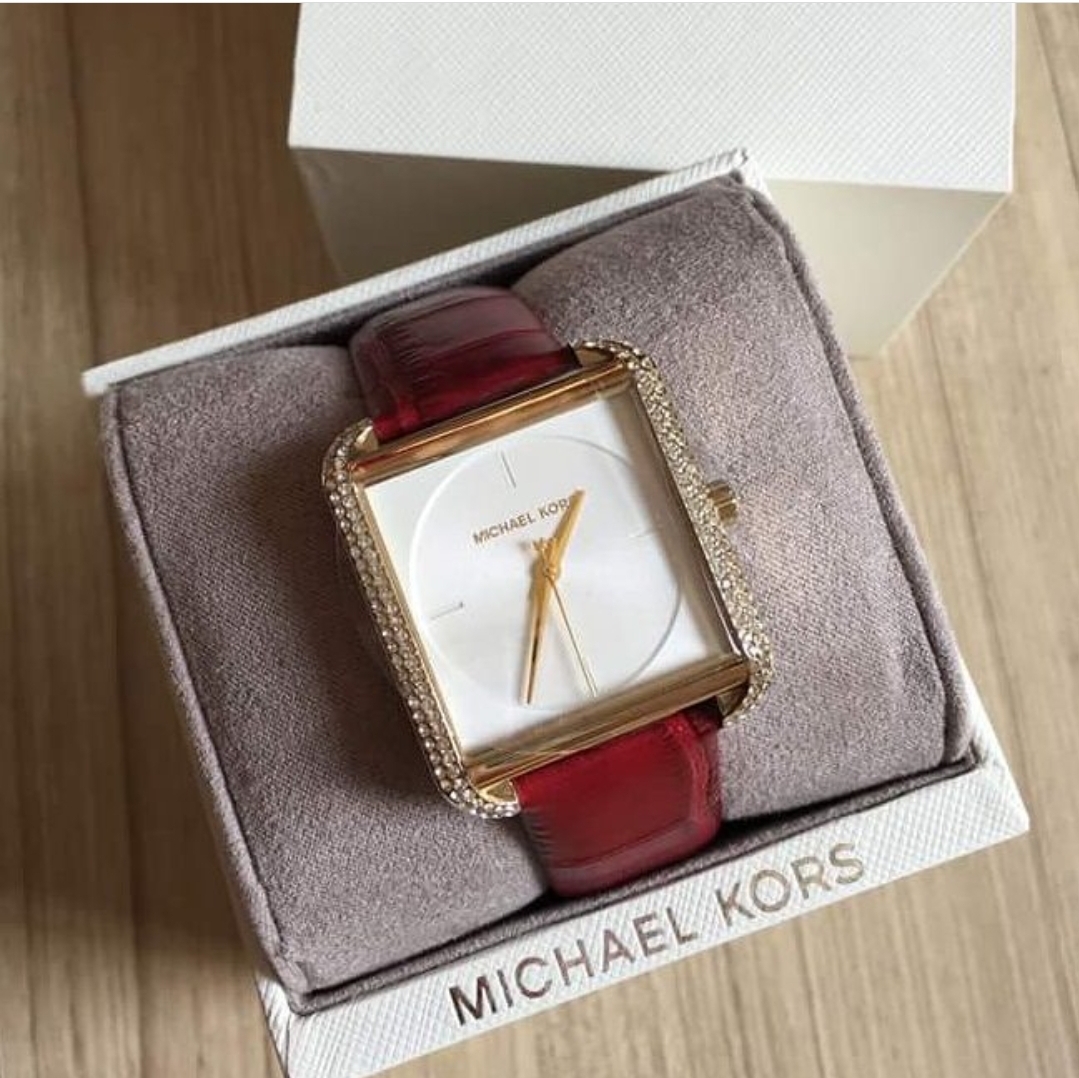 Michael kors lake outlet leather watch