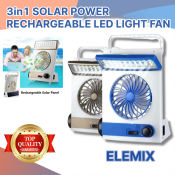 Rechargeable Solar Fan with LED Flashlight - OEM