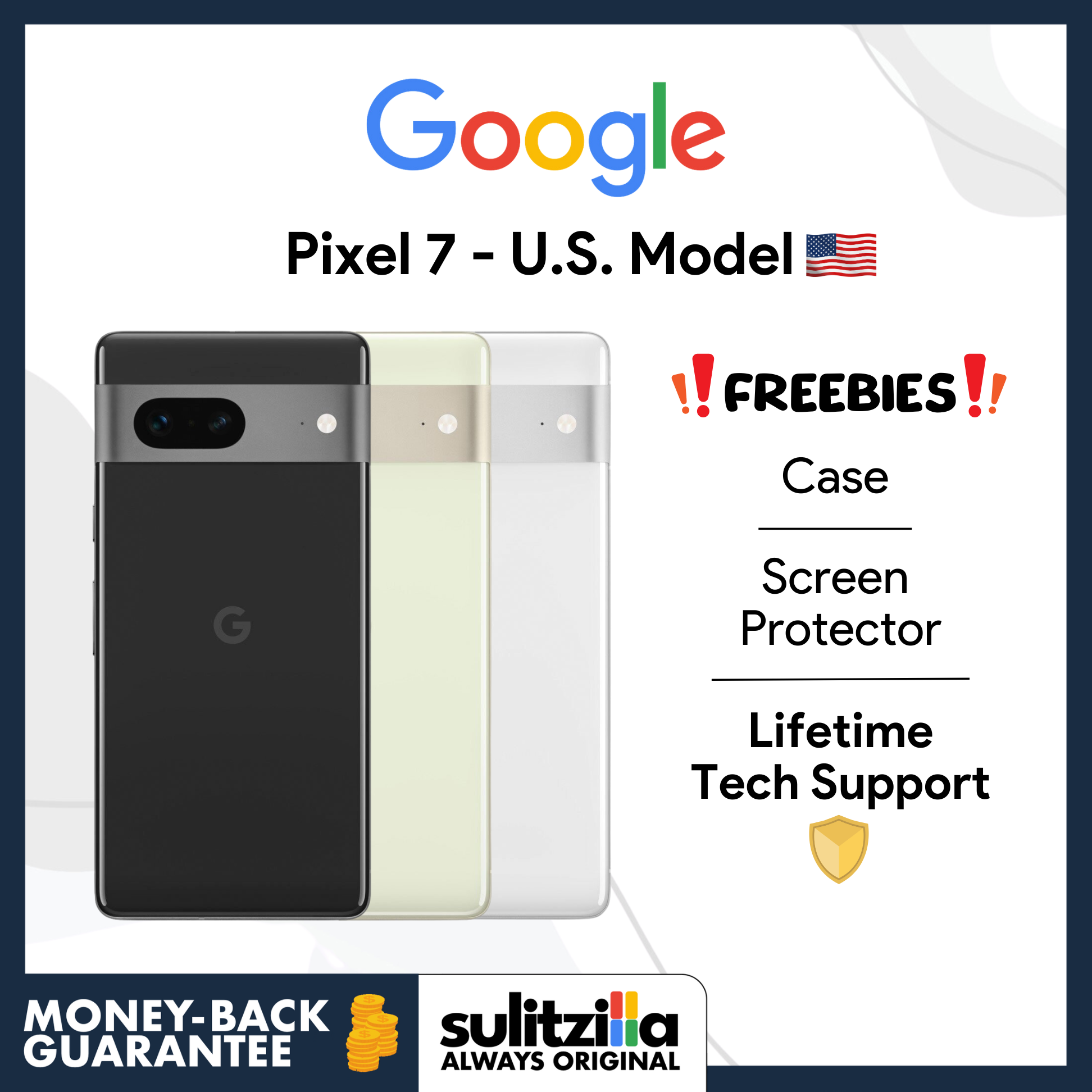 Google Pixel 7 - US Model - (128GB/256GB) with 5G/eSIM and Google AI