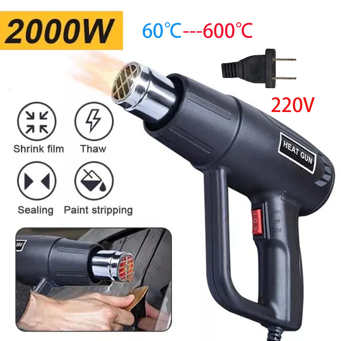 "Industrial Heater Blower - 2000W, Heavy Duty Power Tools"