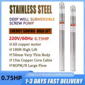 Stainless Steel 1HP Submersible Pump for Deep Well Water