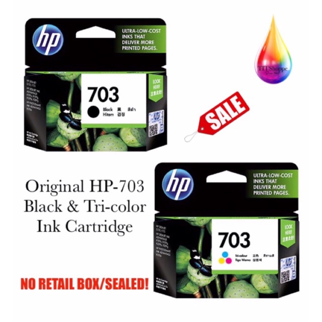 Genuine HP 703 Black or tri-color Ink Cartridge (NO BOX) | Lazada PH