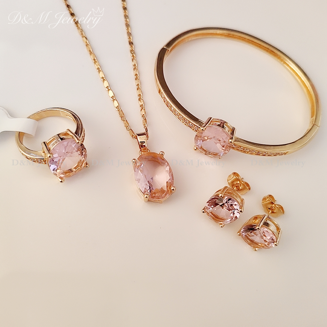 24K Bangkok Gold Heart 4 in 1 Set (Necklace/Earrings/Bracelet/Ring)