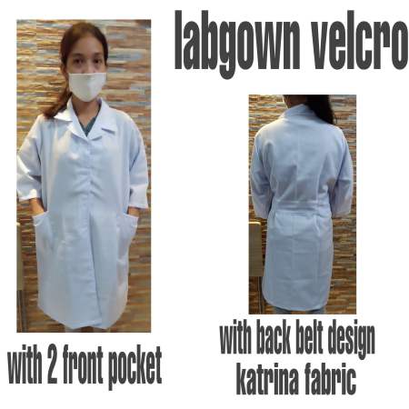 Katrina Lab Gown - Unisex White Labcoat with Velcro Buttons