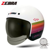 Zebra 603 Retro Half Face Motorcycle Helmet - DOT Certified