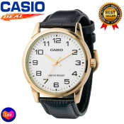 Casio V001 Quartz White Dial Leather Band Watch for Men