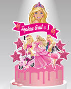 Barbie Personalized Cake Topper Set