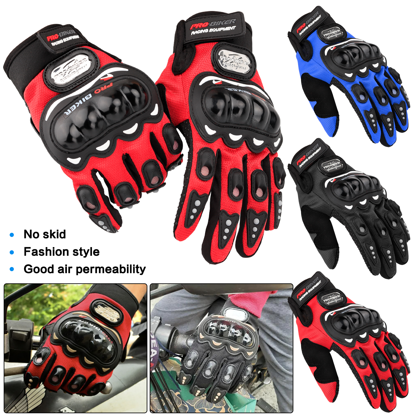 pro biker gloves blue