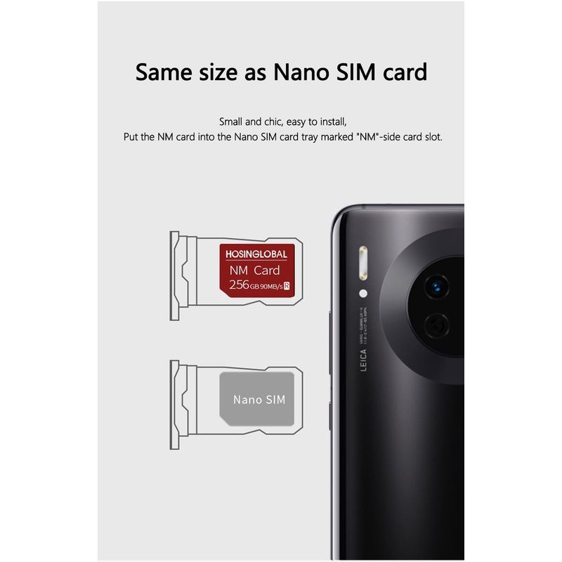 YAOMAISI Nano 128GB Memory Card 90MB/S Nano Memory Card Mirco SD Card  Compact Flash Card, only Suitable for Huawei P30P30pro and Mate20 Series,Nm  Card 128GB : : Computers & Accessories