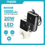 Rapoo RH10m Pro 10000mAh Powerbank with Lightning & Type-c Cables