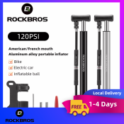 ROCKBROS Portable Foot Pump with Gauge - Bike Tire Inflator