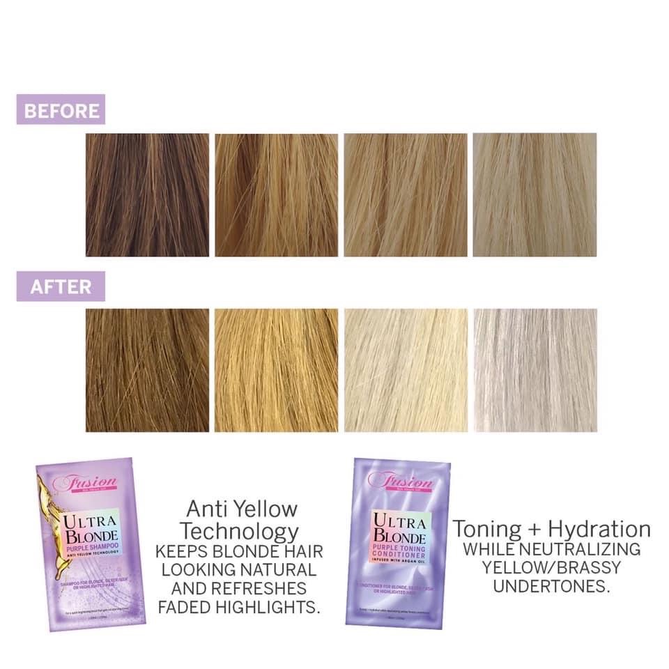 FUSION ULTRA BLONDE PURPLE SHAMPOO (shampoo for blonde, silver/ash and  highlighted hair) KEEP YOUR COLORED HAIR LOOKIN NATURAL & REFRESHES FADED  HIGHLIGHTS! 30ml (AUTHENTIC!!) | Lazada PH