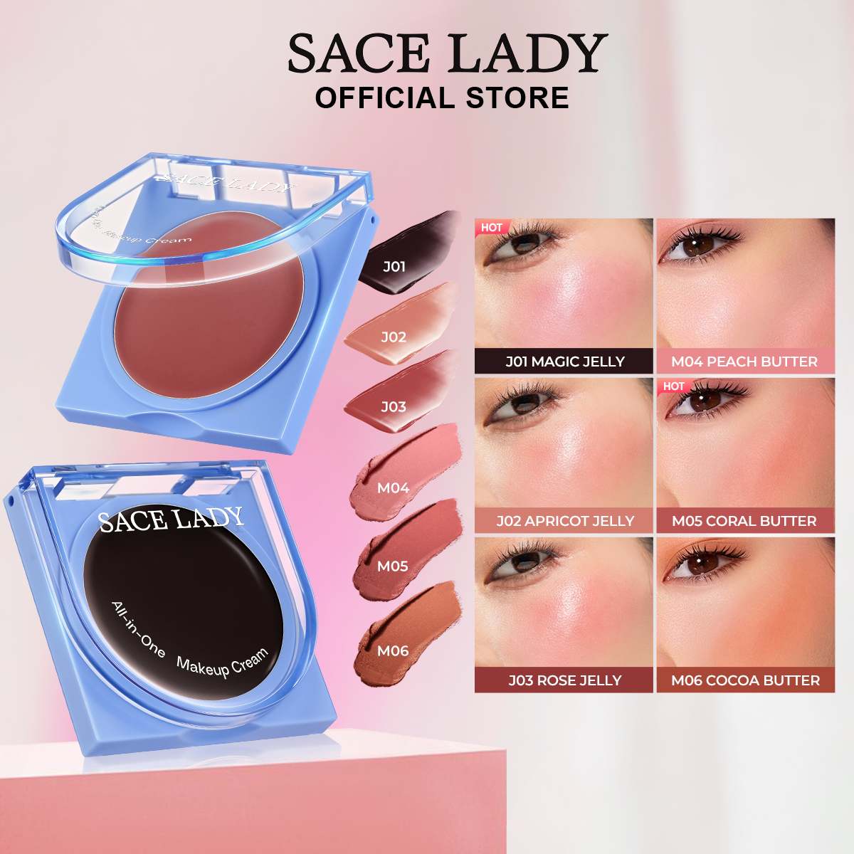 Discount on SACE LADY  shoes - SKU: SACE LADY Blush Cream Natural Pigmented Silky Texture Lip Cheek Eye Multi-use Long-Lasting Waterproo
