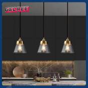 GECREE LED Brass Glass Retro Chandelier for Dining/Living Room