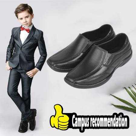 Kids Boy simple Black school shoes rubber weighty