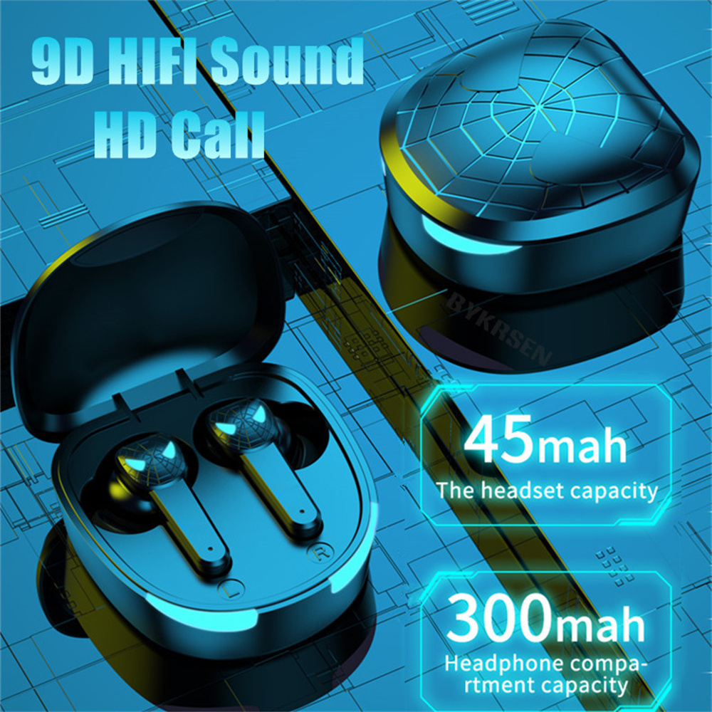 เกี่ยวกับสินค้า Gaming Headset VG10 TWS Bluetooth Earphone Waterproof Sports Noise Reduction Wireless Headset Bluetooth Headset 9D Stereo Headset with Microphone